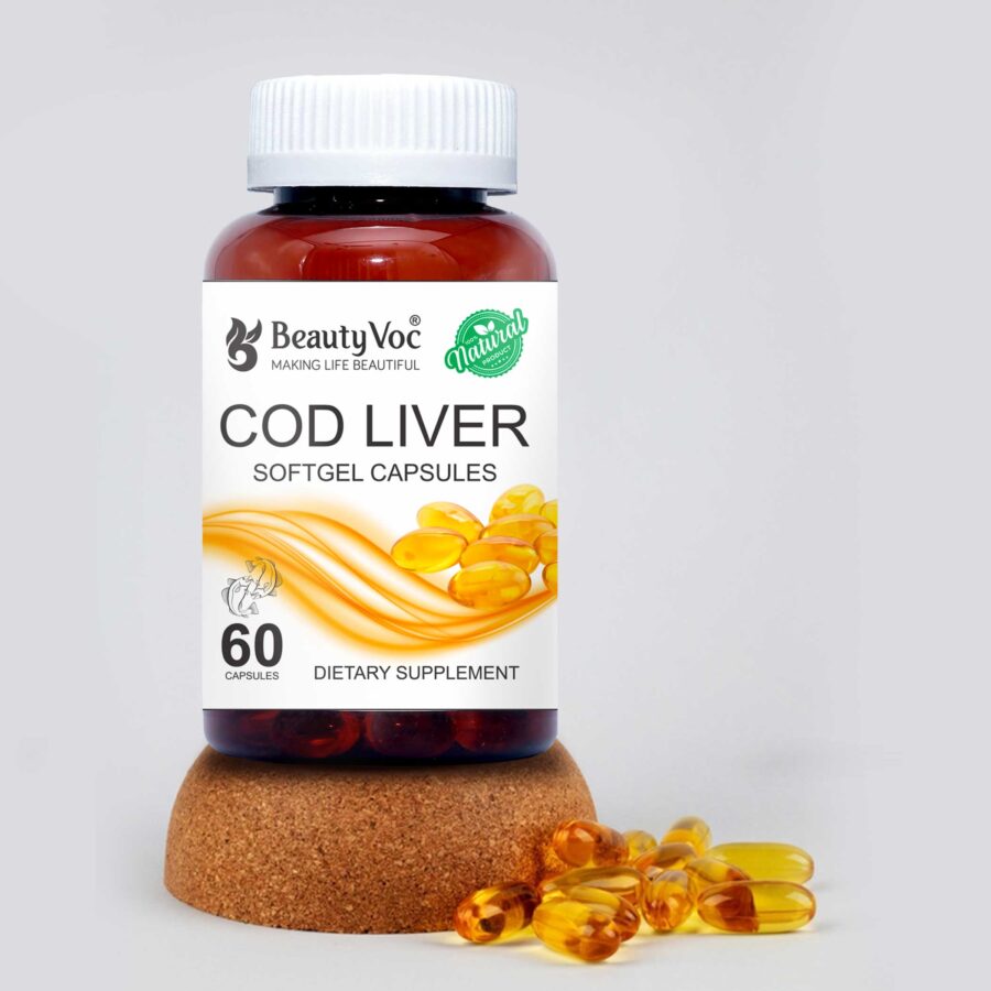 COD Liver Softgel Fish Oil Capsules | Bone, Heart & Vision Support | High in Omega-3, Vitamins A & D | For Men & Women