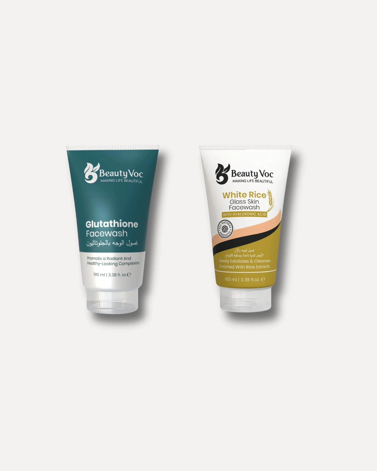 Glutathione & White Rice Facewash Duo Bundle