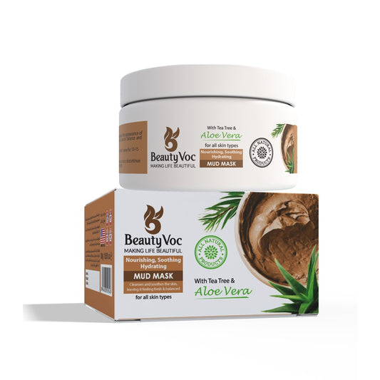 Mud Mask with Tea Tree & Aloe Vera 300 g | Best for cleanisng | Best for acne & pimples | Oil Control & Clear Skin