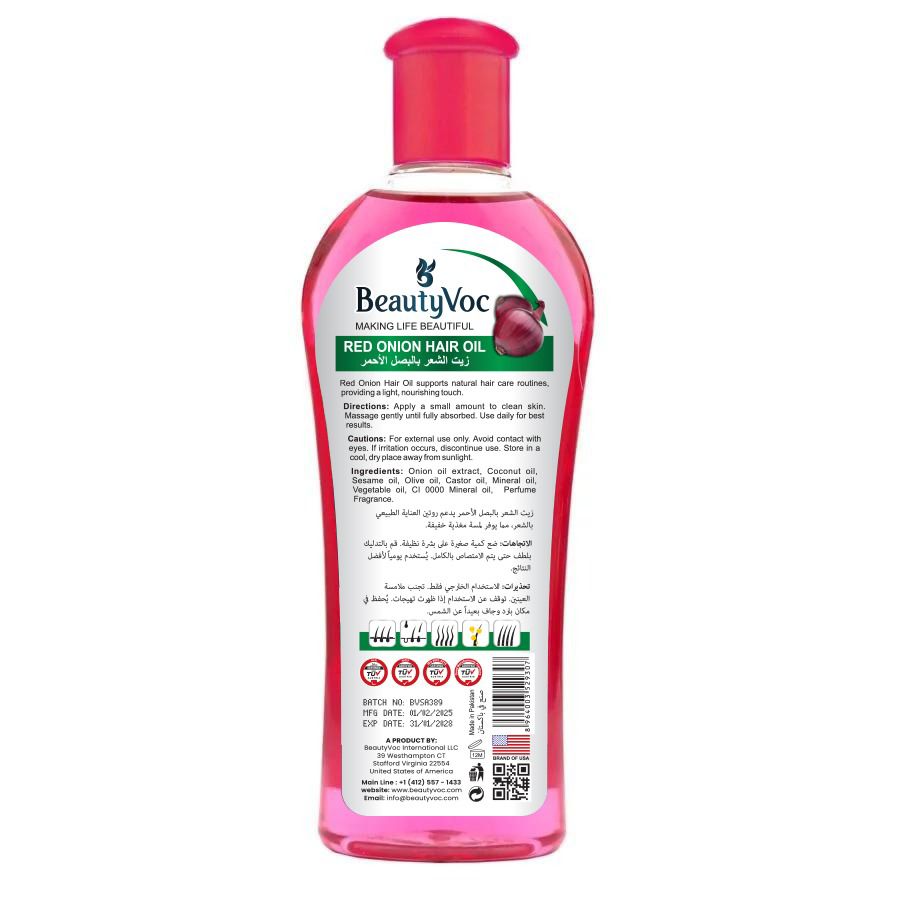 Red Onion Hair Oil 200 ml | For Hair Growth, Hair Fall Control & Stronger Roots | Natural Scalp Nourishment