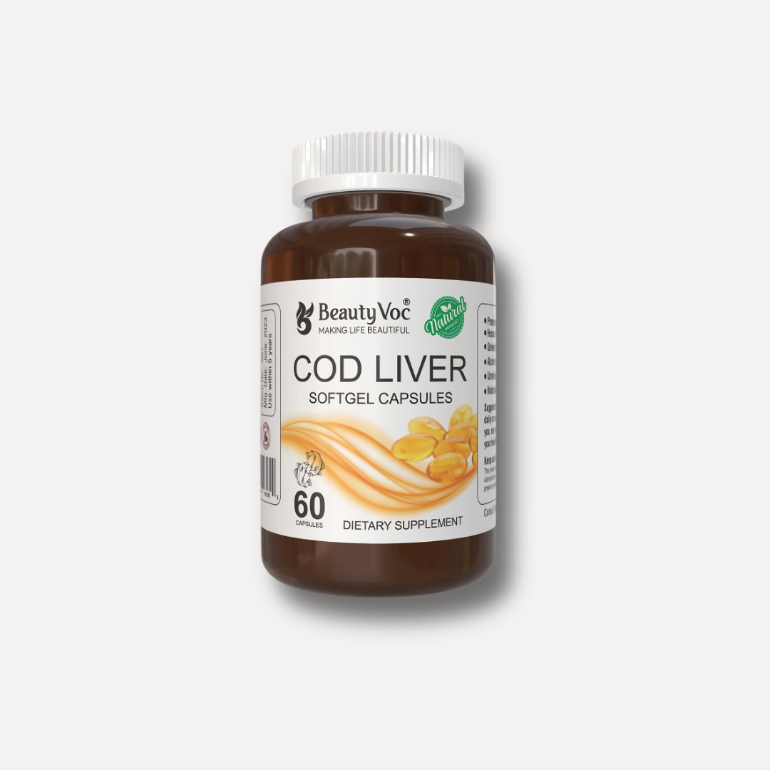COD Liver Softgel Fish Oil Capsules | Bone, Heart & Vision Support | High in Omega-3, Vitamins A & D | For Men & Women