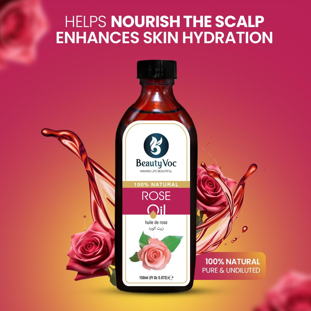 Rose Oil 150 ml - Undiluted | For Skin, Hair & Aromatherapy