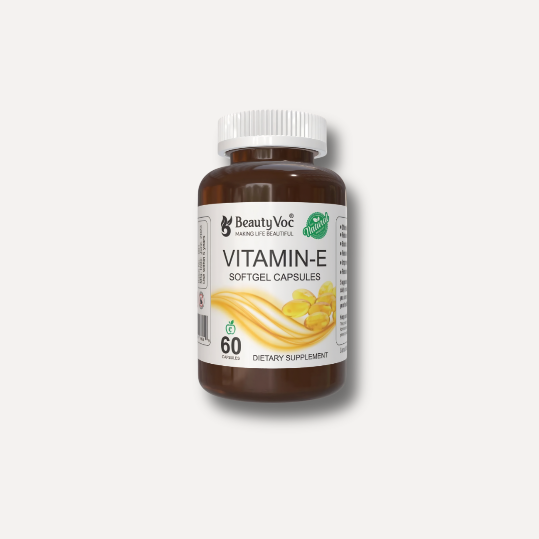 Vitamin E Softgel Capsule | For Skin Glow, Hair Growth & Antioxidant Support | Supplement for Men & Women