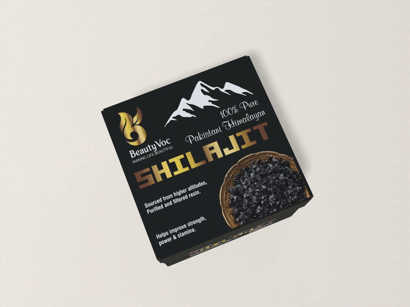 Beautyvoc Shilajit 30g – Pure Himalayan Resin with 73% Fulvic Acid | Boost Energy | Stamina & Wellness