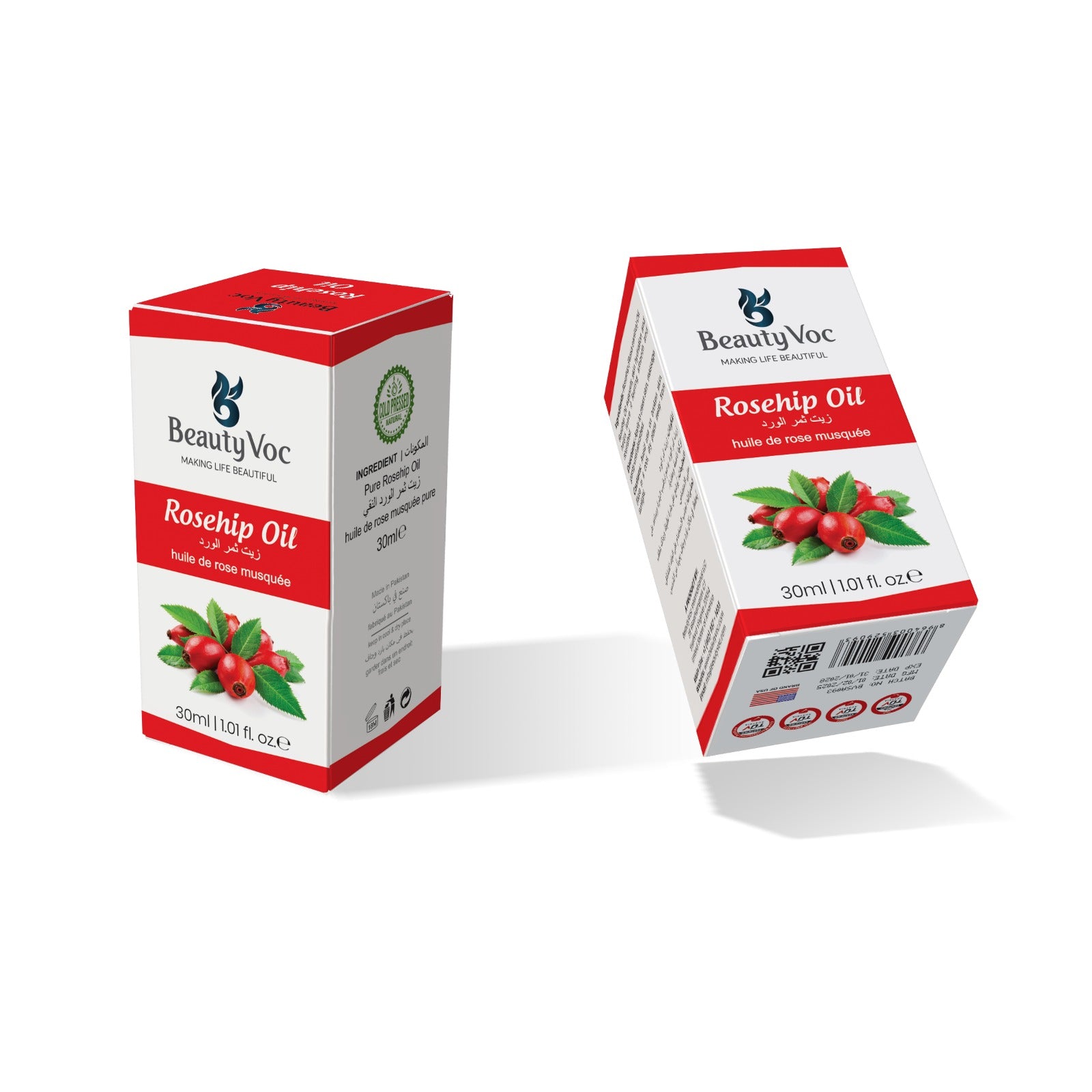 Pure Rosehip Oil 30 ml - Undiluted 100% | For Skin & Hair | Skin Glow, Reduce Scars & Fine Lines, Repairs Damaged Hair Anti-Aging Benefits