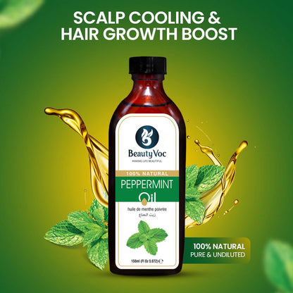 Pure Peppermint Oil 150 ml Undiluted 100% | For Hair, Skin & Aromatherapy | Refreshing & cooling essential oil