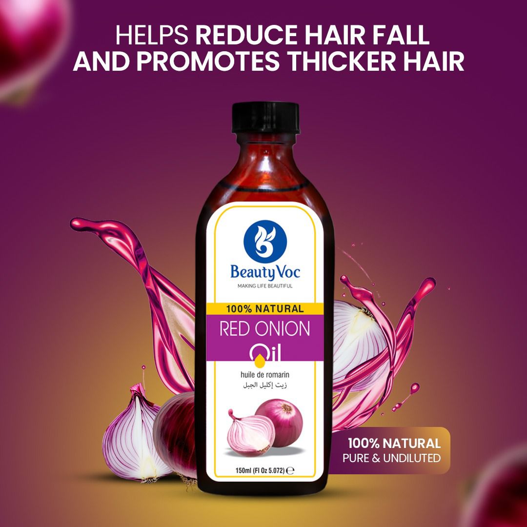 Pure Red Onion Oil 150 ml -  For Hair Growth, Hair Fall Control & Stronger Roots | Natural Scalp Nourishment