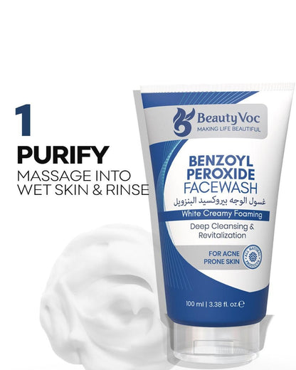 Anti acne Skin Bundle - Benzoyl Facewash | Salicylic Acid Serum | SunBlock - Best Acne treatment