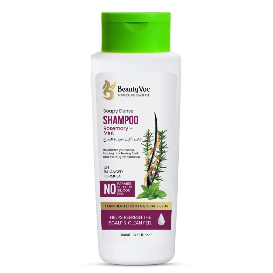 Rosemary Mint Shampoo 400ml - Anti Hair Fall | Anti Dandruff | Smooth Silky Hair