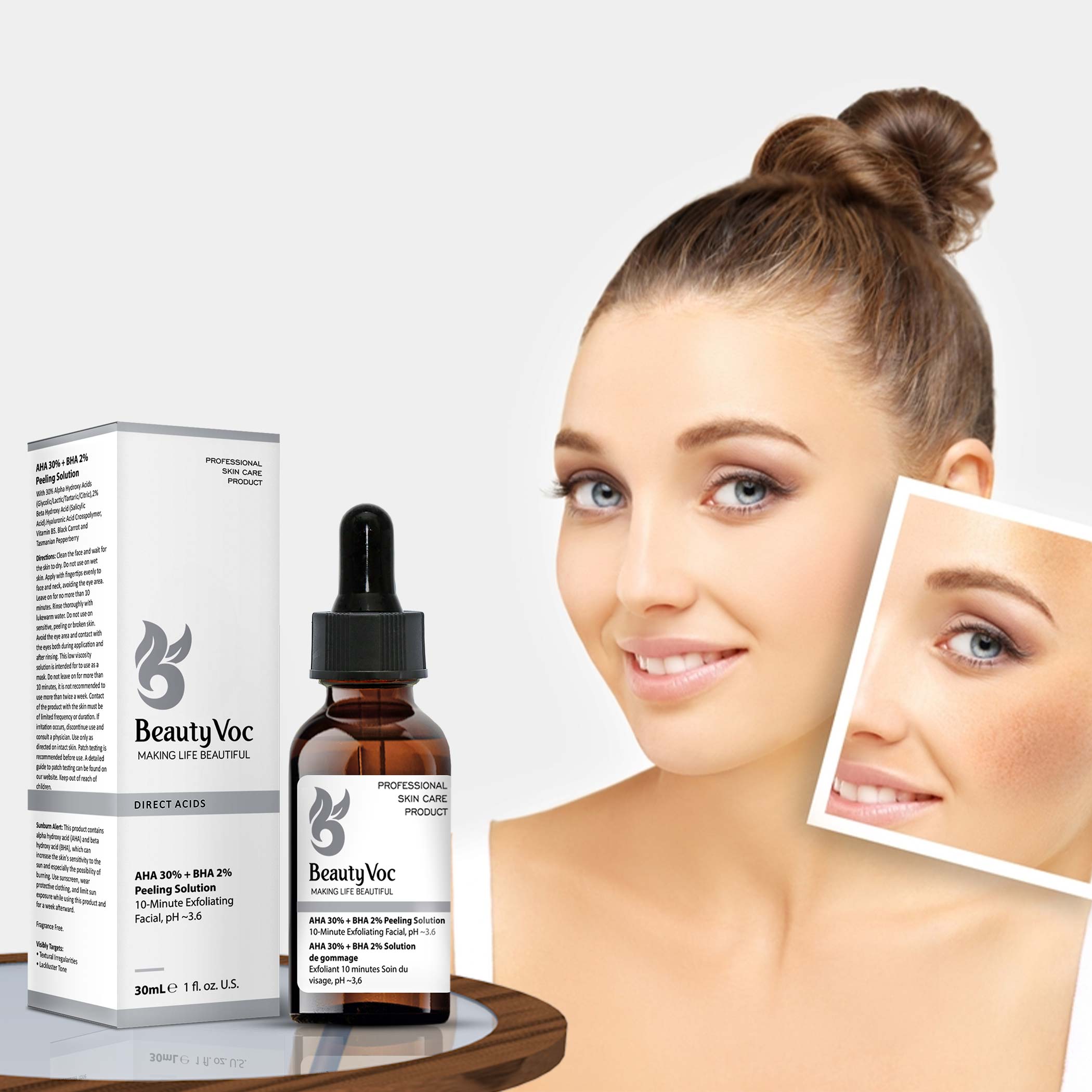 АНА + ВНА  Peeling Solution 30 ml | Best for Pigmentation | Fade Dark Spots | 10 mins Solution |