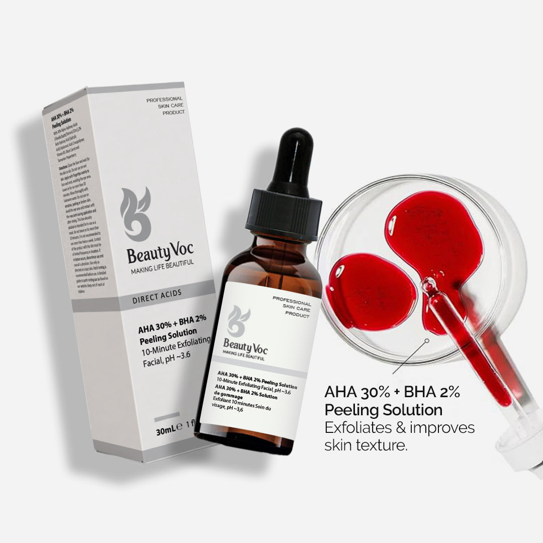 АНА + ВНА  Peeling Solution 30 ml | Best for Pigmentation | Fade Dark Spots | 10 mins Solution |