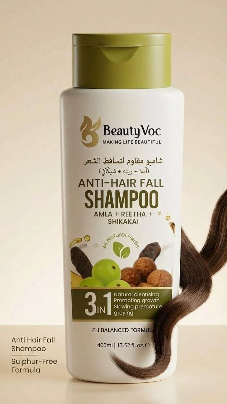 Anti Hair Fall Shampoo 400ml | With Amla, Reetha & Shikakai | Prevents Hair Fall & Premature Greying | Promotes Hair Growth | Herbal Hair Growth Shampoo