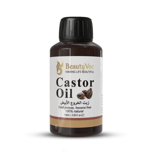 Jamaican Castor Oil 120 ml - Pure 100% | Cold-Pressed Oil for Hair Growth, Eyelashes, Eyebrows & Skin Moisturization