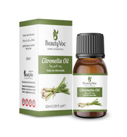 BeautyVoc Citronella Oil 30ml | 100% Pure Cold Pressed | Natural Mosquito & Insect Repellent | Antibacterial, Antifungal & Skin-Soothing Oil | Stress Relief & Muscle Care