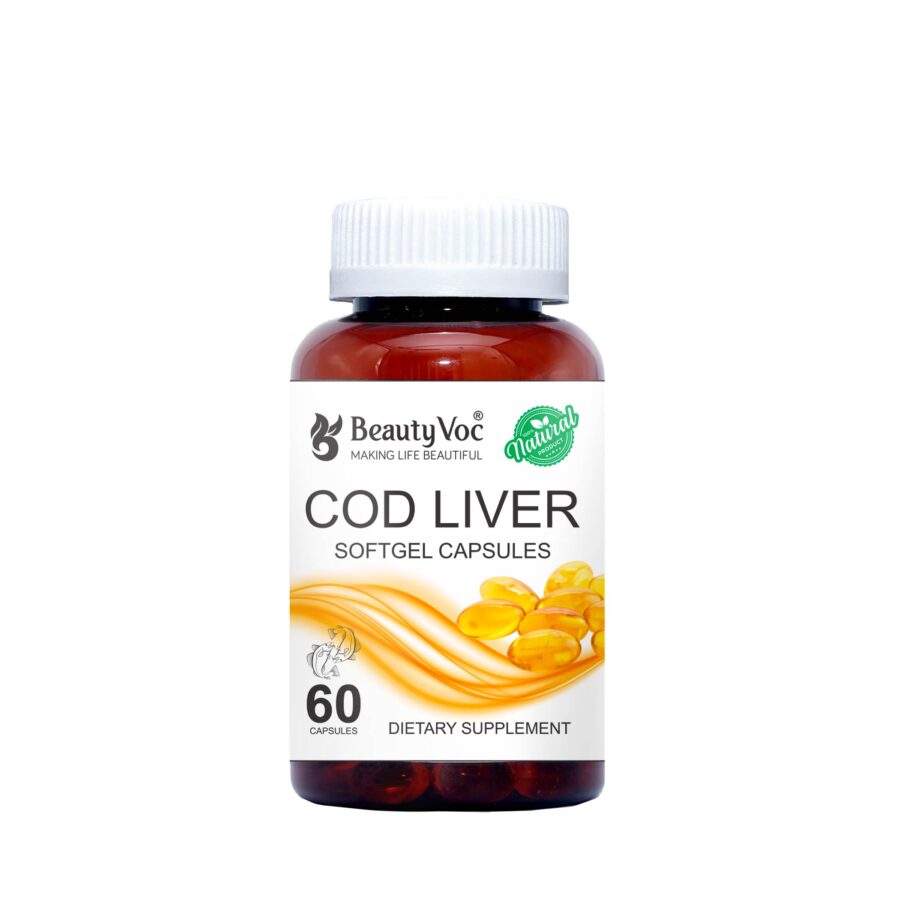 COD Liver Softgel Fish Oil Capsules | Bone, Heart & Vision Support | High in Omega-3, Vitamins A & D | For Men & Women