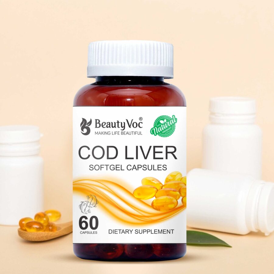 COD Liver Softgel Fish Oil Capsules | Bone, Heart & Vision Support | High in Omega-3, Vitamins A & D | For Men & Women