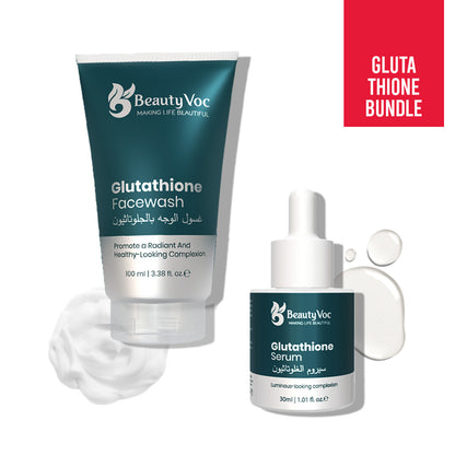 Duo Bundle - Glutathione Facewash 100ml + Glutathione Serum 30ml | Best for Skin brightening | Dark Spots Reduction | Glowing Skin