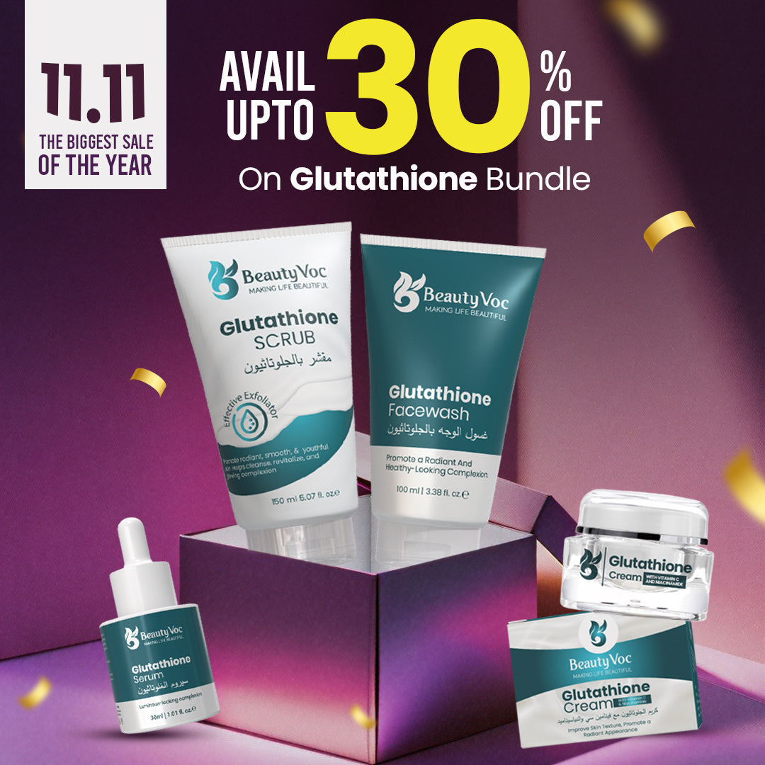 Glutathione Brightening Kit - Face Wash, Scrub, Serum, Cream | Complete Skincare Set for Radiant Skin