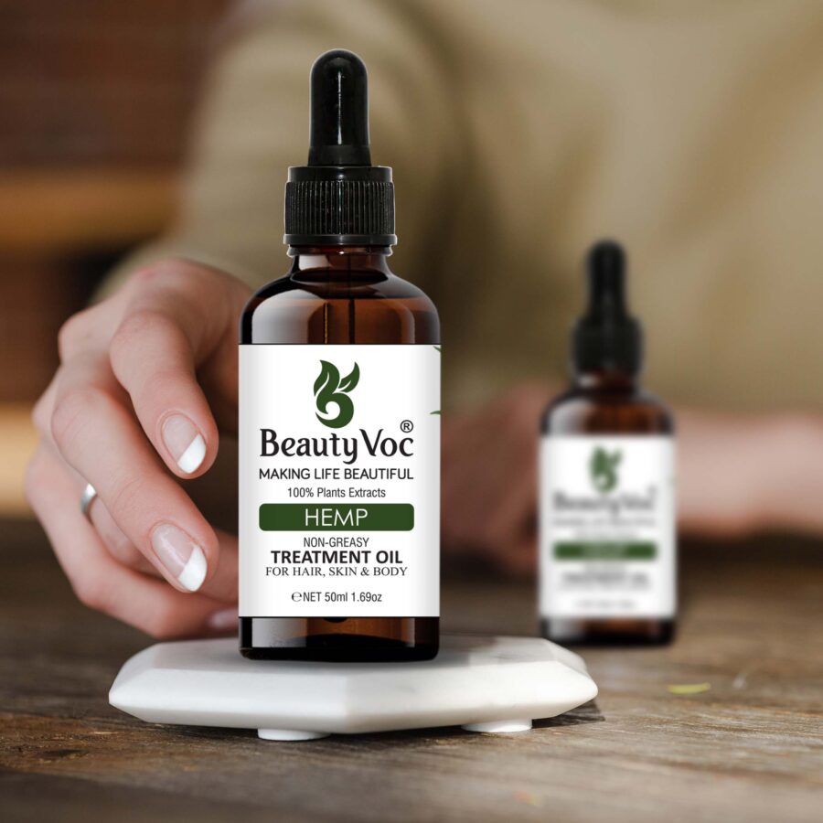 Hemp Treatment Oil 50 ml Pure 100% | Non-Greasy | Cold-Pressed Oil for Skin Hydration, Scalp Nourishment & Soothing Care