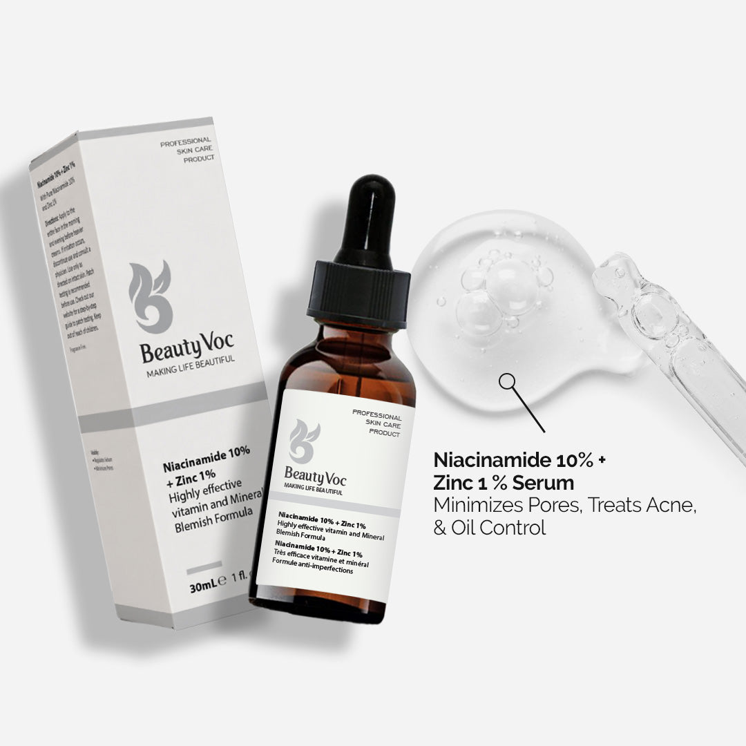Niacinamide 10% + Zinc 1 % Serum 30 ml | Face Serum for Pore Minimizing, Oil Control & Clear Skin – Anti-Blemish, Prevent Acne