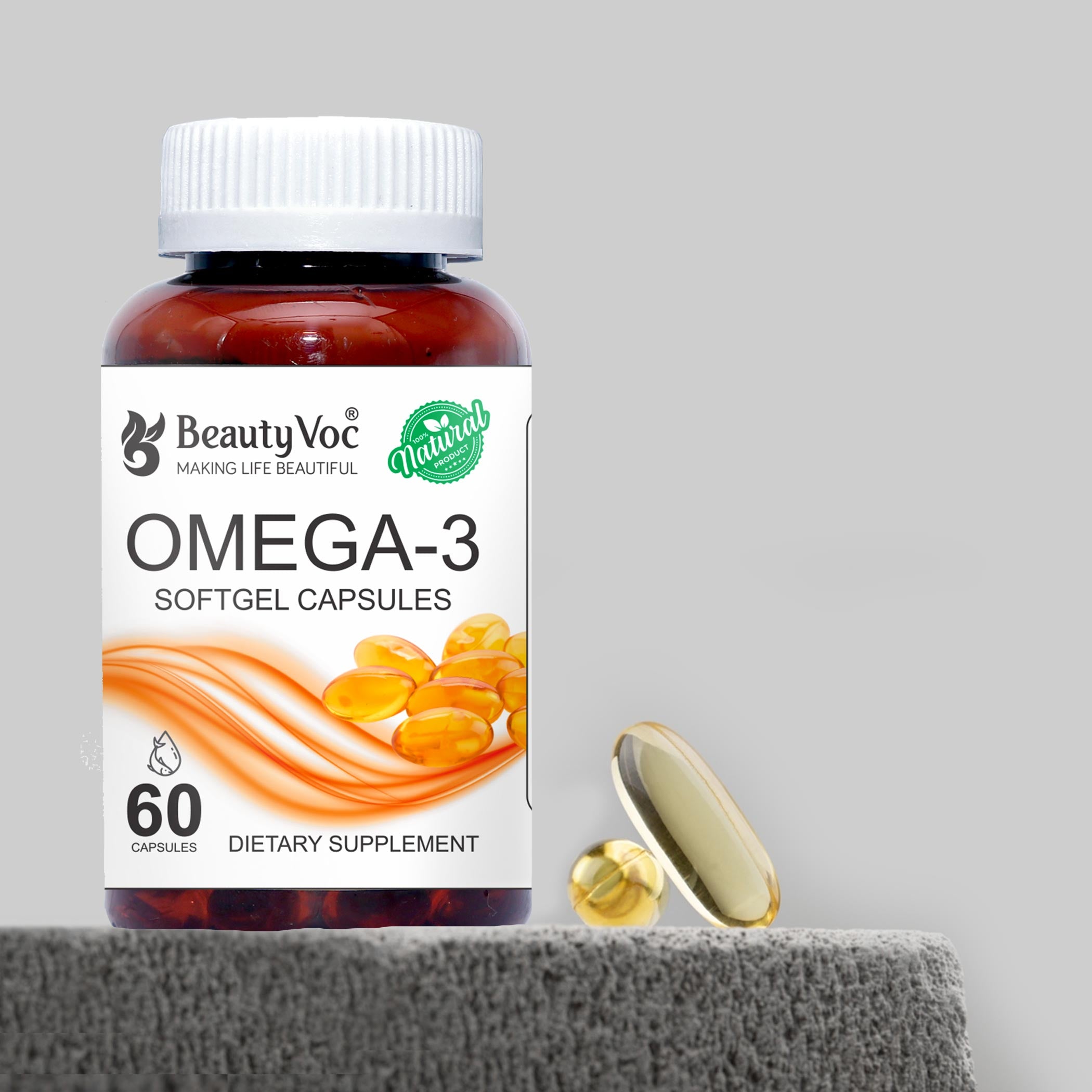 Omega-3 Softgel Capsules | For Heart, Brain, Joint & Immune Support | Supplement for Men & Women