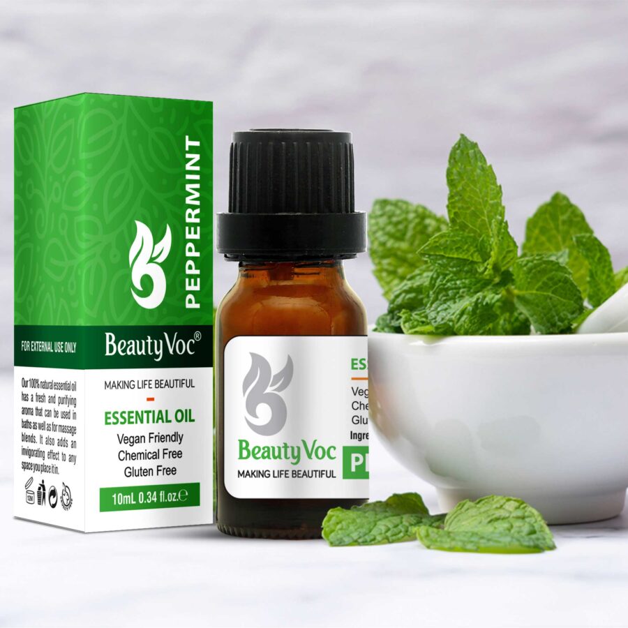 Pure Peppermint Oil 10 ml Undiluted 100% | For Hair, Skin & Aromatherapy | Refreshing & cooling essential oil
