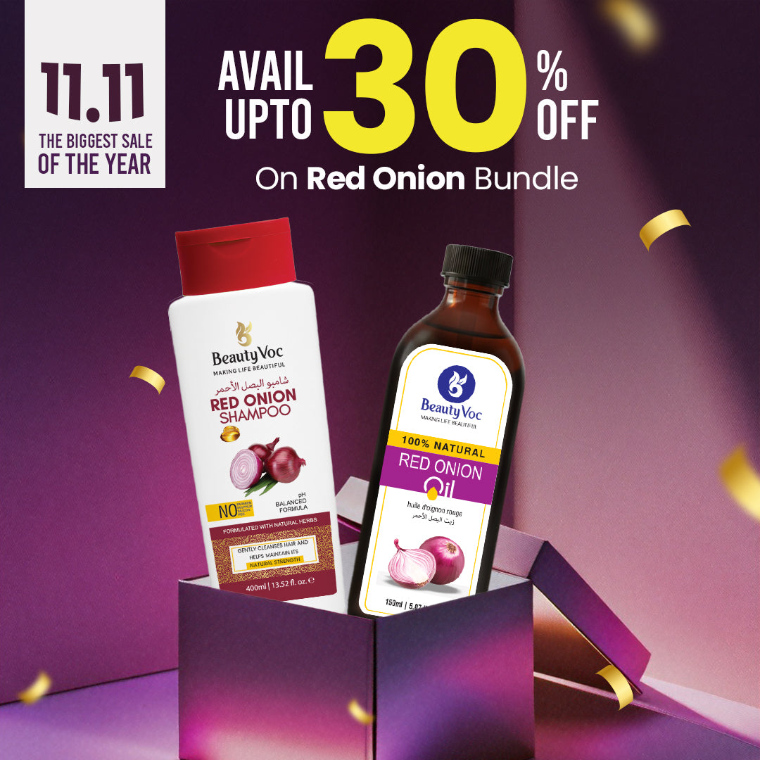 Red Onion Bundle | Pure Red Onion Oil 150 ml + Red Onion Shampoo 400 ml (Sulphur Free)
