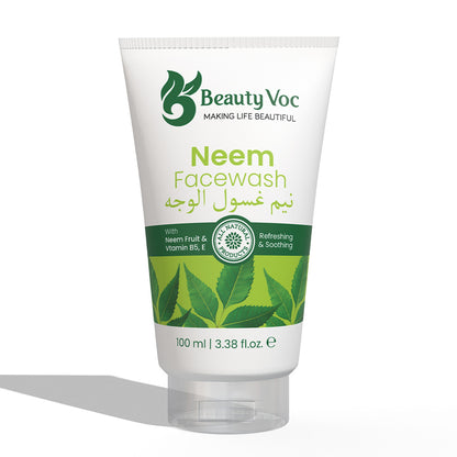 Neem Face Wash 100 ml | Anti-Acne, Oil Control, Gentle Cleanser with Aloe Vera & Vitamin B5