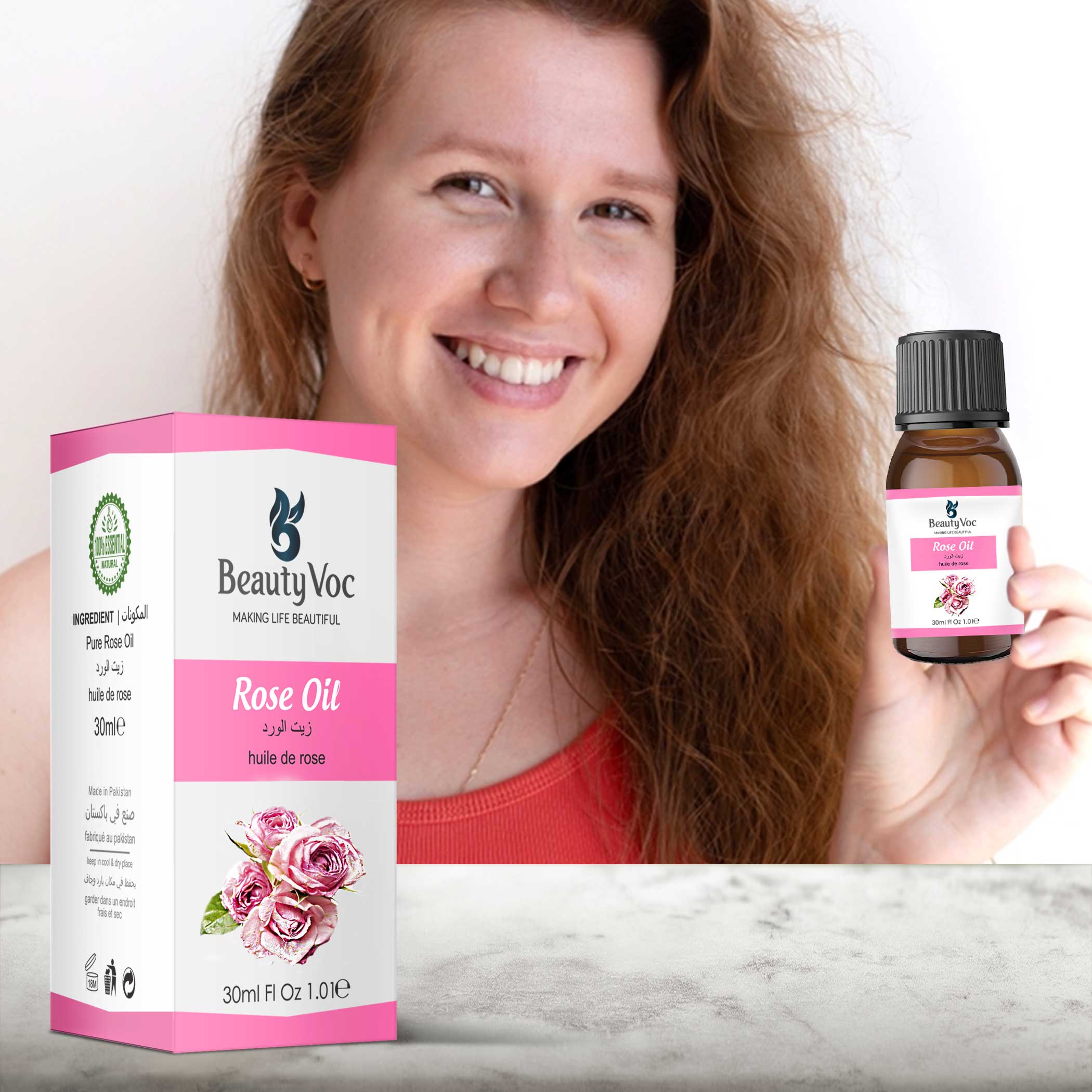 Pure Rose Oil 30 ml - Undiluted | For Skin, Hair & Aromatherapy