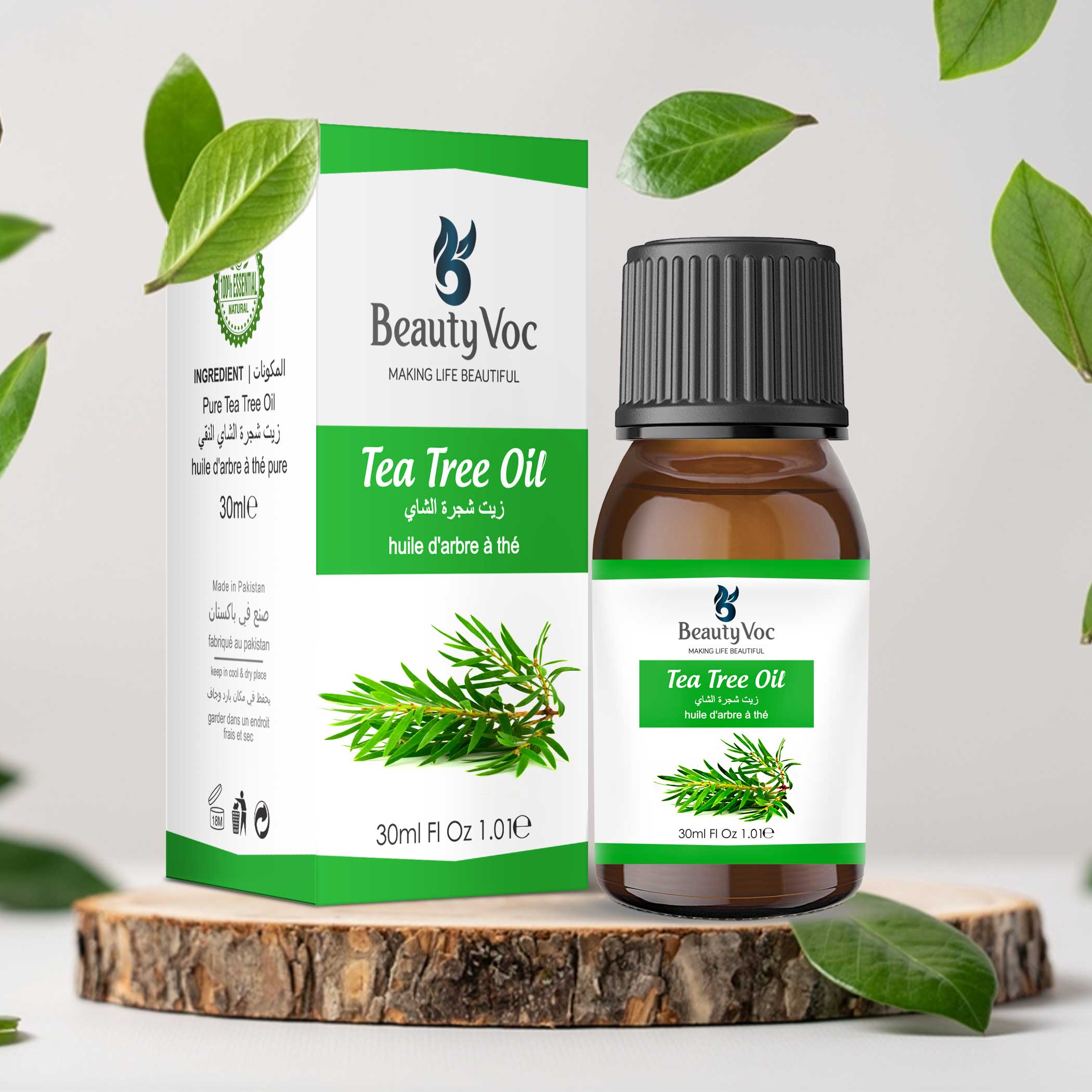 Pure Tea Tree Oil 30 ml | Undiluted Essential Oil for Hair, Skin & Aromatherapy