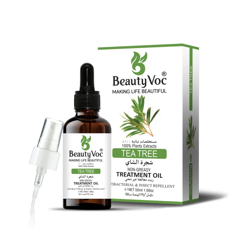 Pure Tea Tree Treatment Oil 50 ml | Non-Greasy | Undiluted Essential Oil for Hair, Skin & Aromatherapy