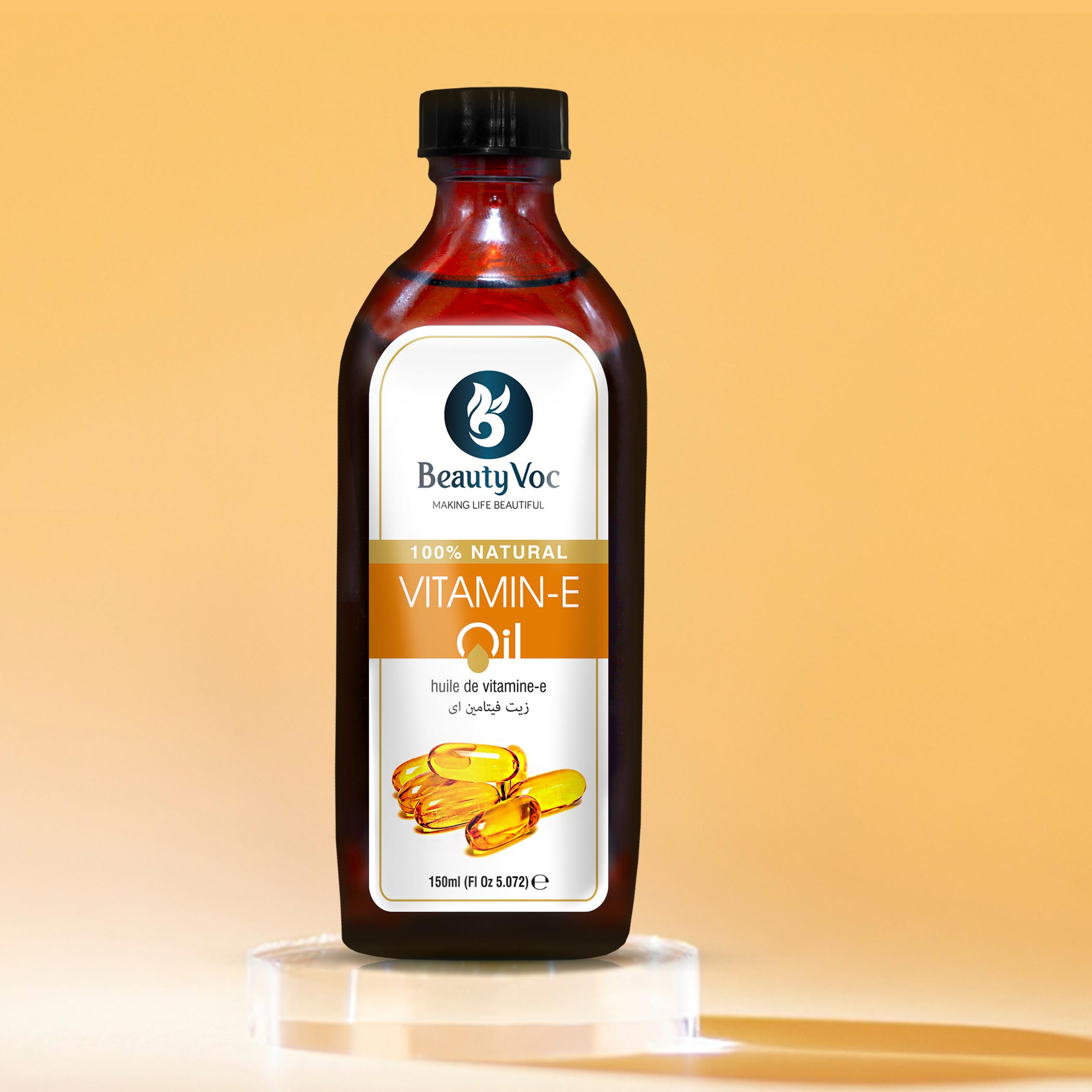 Pure Vitamin E Oil 150 ml Undiluted | For Glowing Skin, Hair Growth, Fades acne marks, Dark spots & uneven skin tone