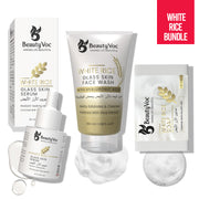 White Rice Glow Kit – Korean Face Wash, Serum, Soap, Sunblock for Bright & Glass Skin