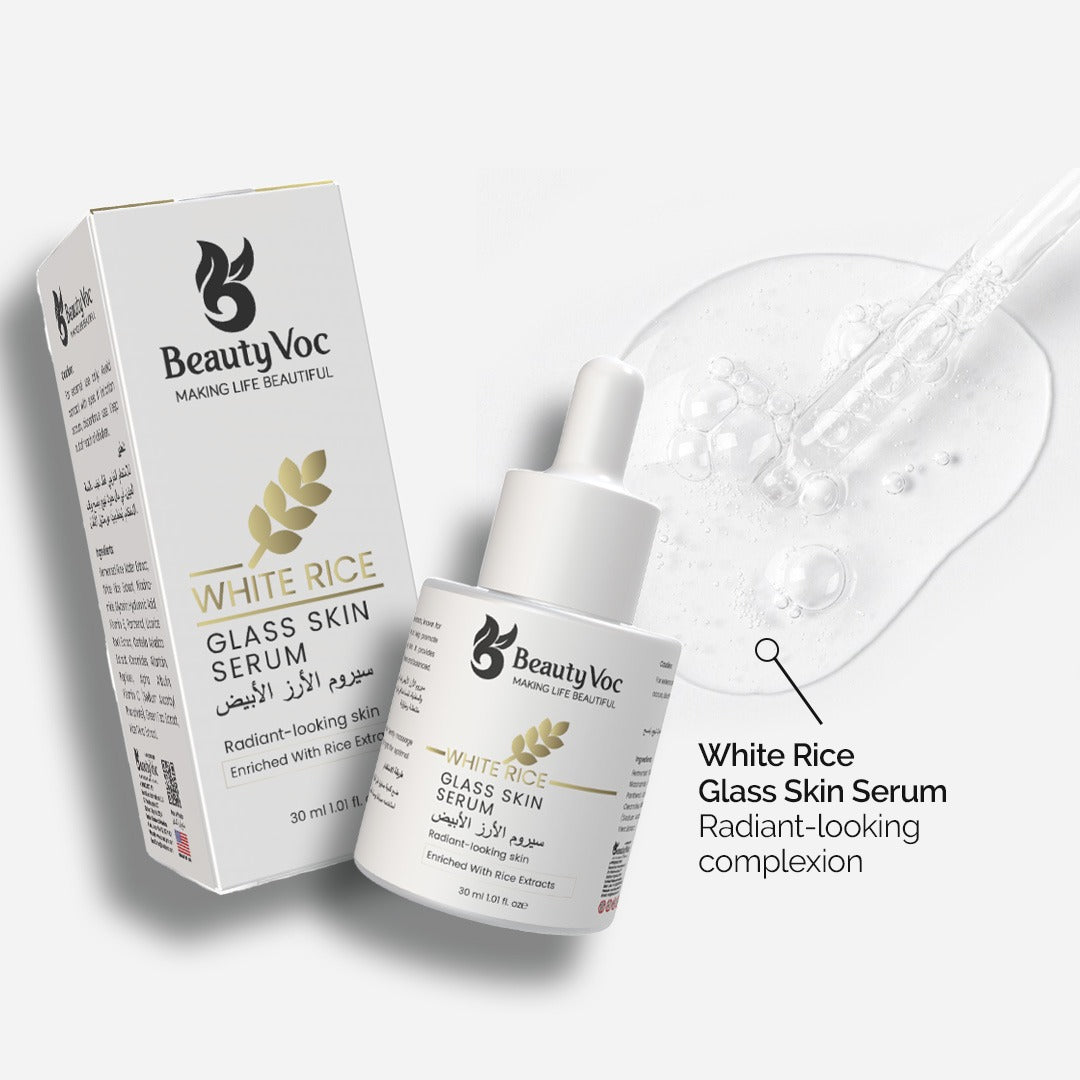 White Rice Serum 30 ml - Korean glass skin | Skin Brightening serum | Hydrating face serum | Best for Dry Skin