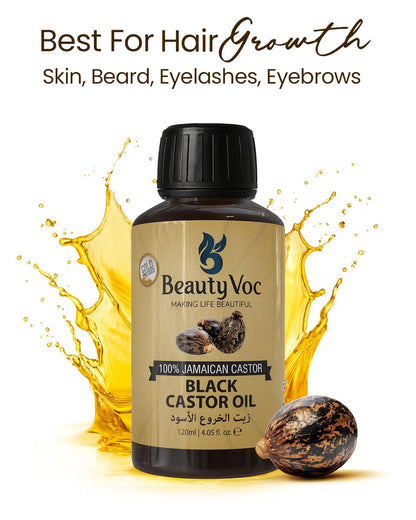 Jamaican Black Castor Oil 120 ml 100% Natural & Undiluted | Best For Hair Growth, Skin, Beard, Eyelashes, Eyebrows