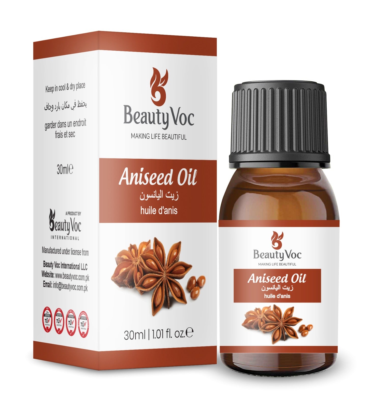 BeautyVoc 100% Pure Aniseed Oil 30ml | Hair Growth & Skin Care Oil | Reduce Hair Fall | Fight Acne & Brighten Skin | Supports Digestion & Mild Cough