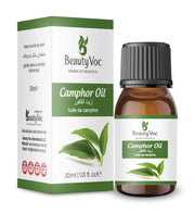 BeautyVoc Camphor Oil 30ml | 100% Pure Cold Pressed | Anti Inflammatory, Antibacterial & Cooling Oil | Clear Skin | Scalp Care | Muscle & Body Relief