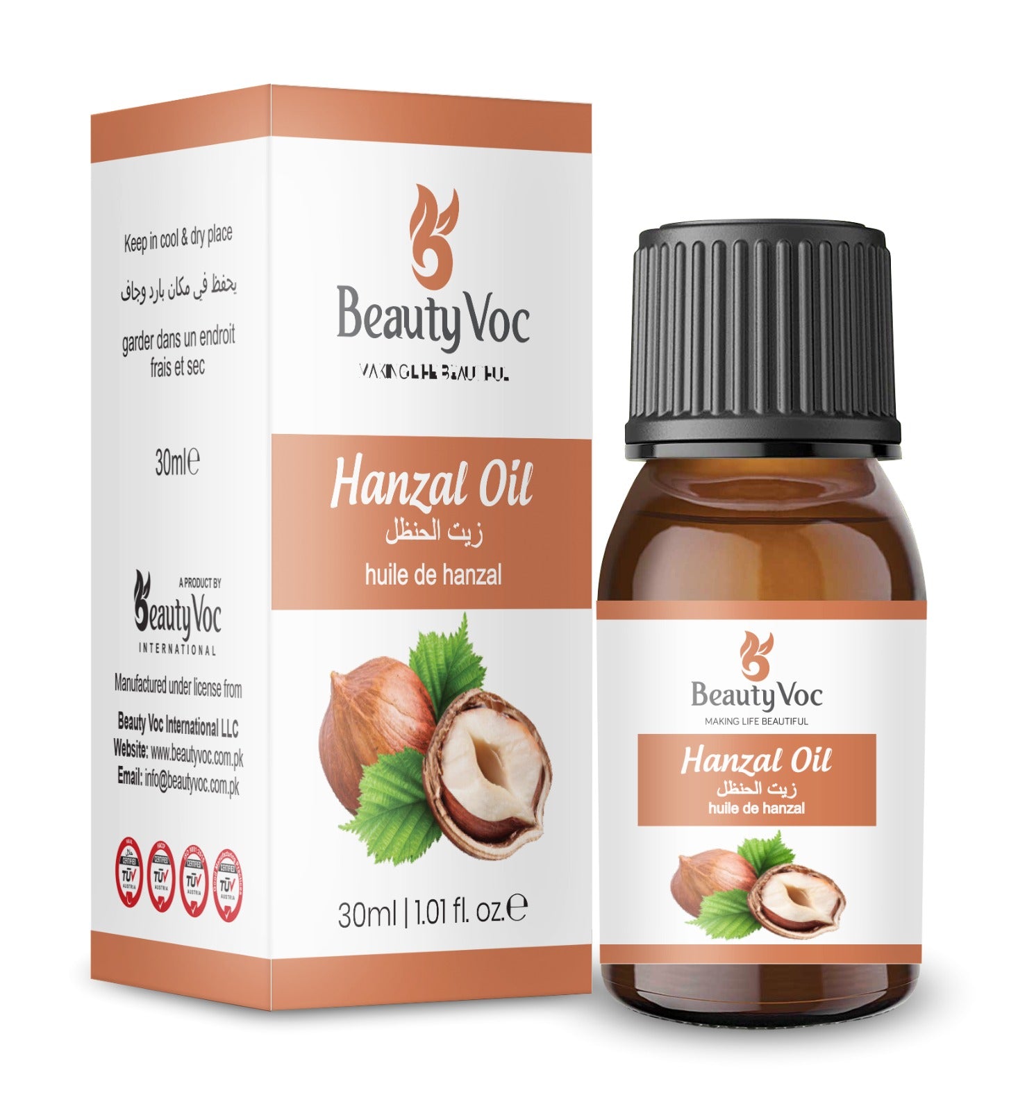 BeautyVoc Hanzal Oil 30ml | Hanzal Oil for Hair, Skin & Wellness | Mosquito Repellent| Diabetes Control, Pain Relief, Hair Growth & Skin Soothing