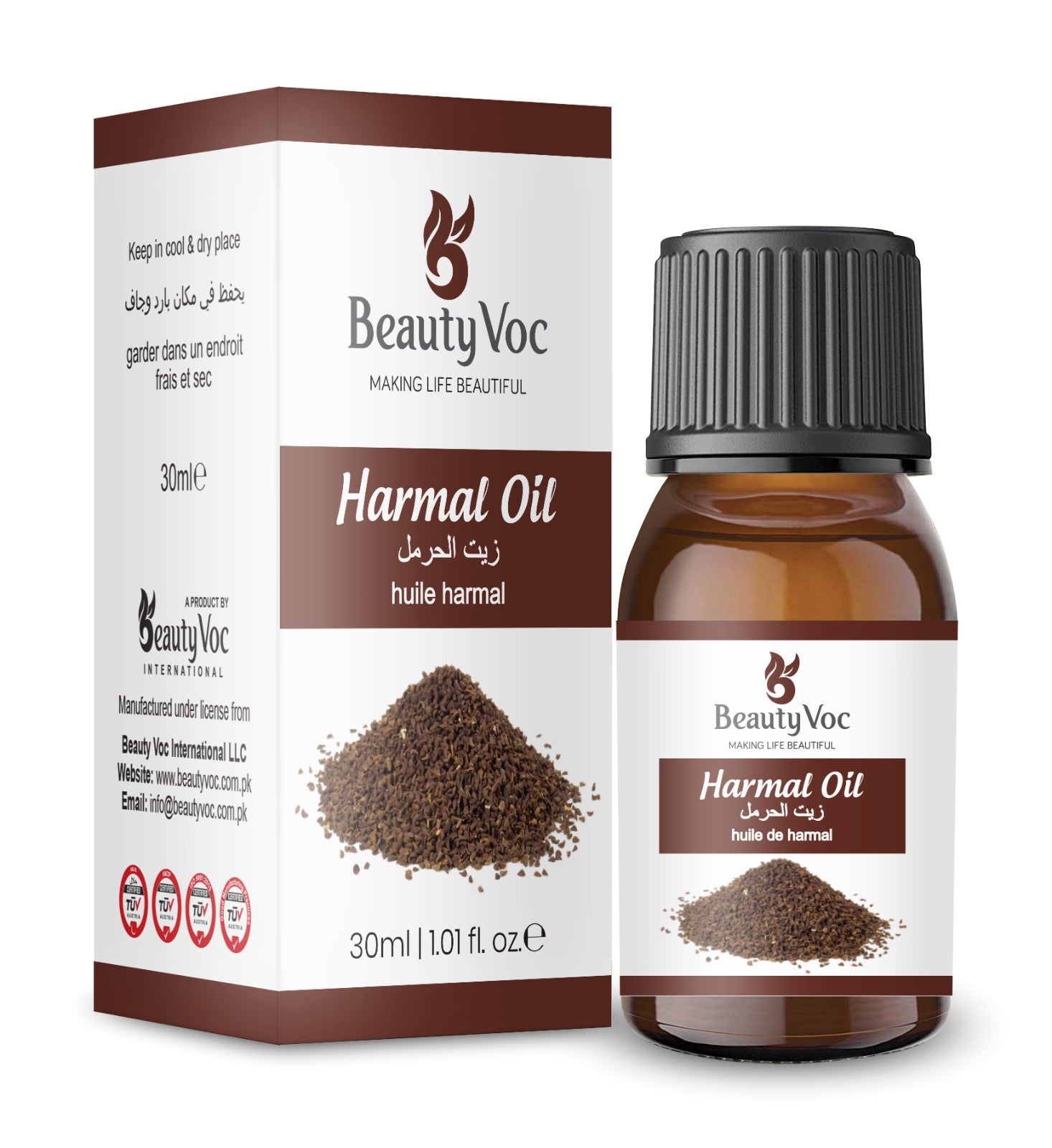 BeautyVoc Harmal Oil 30ml | 100% Natural Cold Pressed | Natural Lice Treatment & Scalp Nourishing Oil | Anti Inflammatory, Antibacterial & Antioxidant