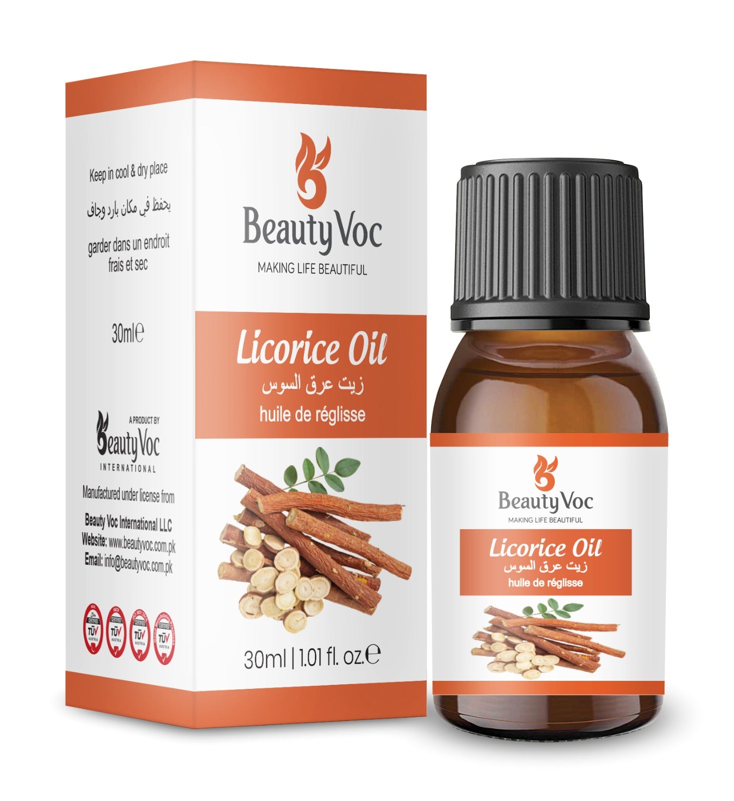 BeautyVoc Licorice Oil 30ml | 100% Pure Cold Pressed | Skin Brightening, Anti Inflammatory & Digestive & Respiratory Support Oil