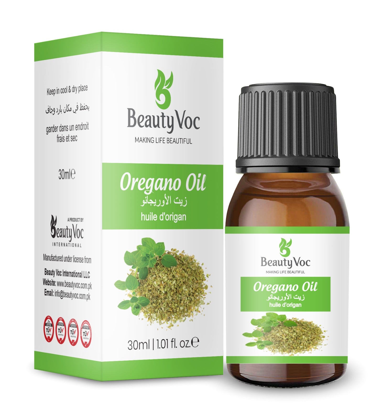 BeautyVoc Oregano Oil 30ml | 100% Pure Organic Oil| Immune Support, Digestive Health, Skin Care & Antibacterial Oil