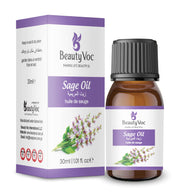 BeautyVoc Sage Oil 30ml |100% Pure Essential Oil |Anti Acne, Muscle Pain, Stress Relief & Hormonal Support Oil
