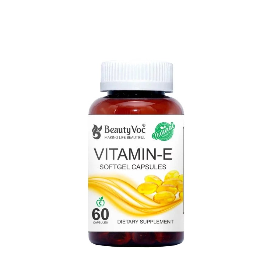 Vitamin E Softgel Capsule | For Skin Glow, Hair Growth & Antioxidant Support | Supplement for Men & Women