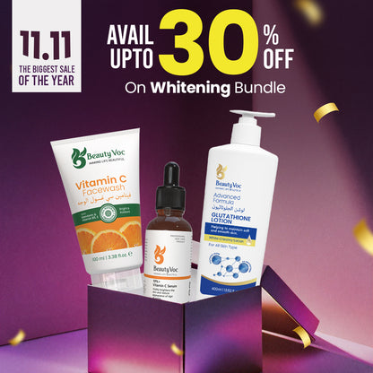 Dull Skin Solution Bundle - Vitamin C Facewash 100 ml | Vitamin C Serum 30ml | Glutathione Lotion 400ml
