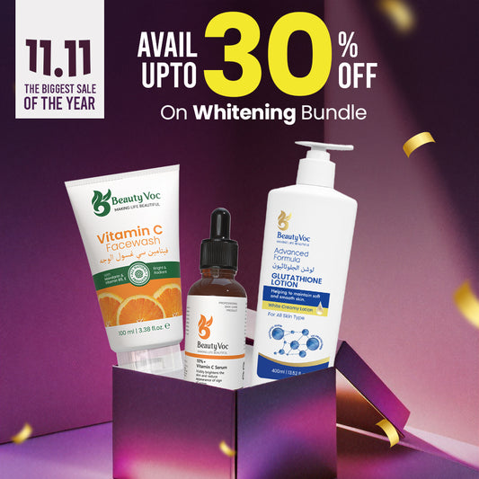 Dull Skin Solution Bundle - Vitamin C Facewash 100 ml | Vitamin C Serum 30ml | Glutathione Lotion 400ml