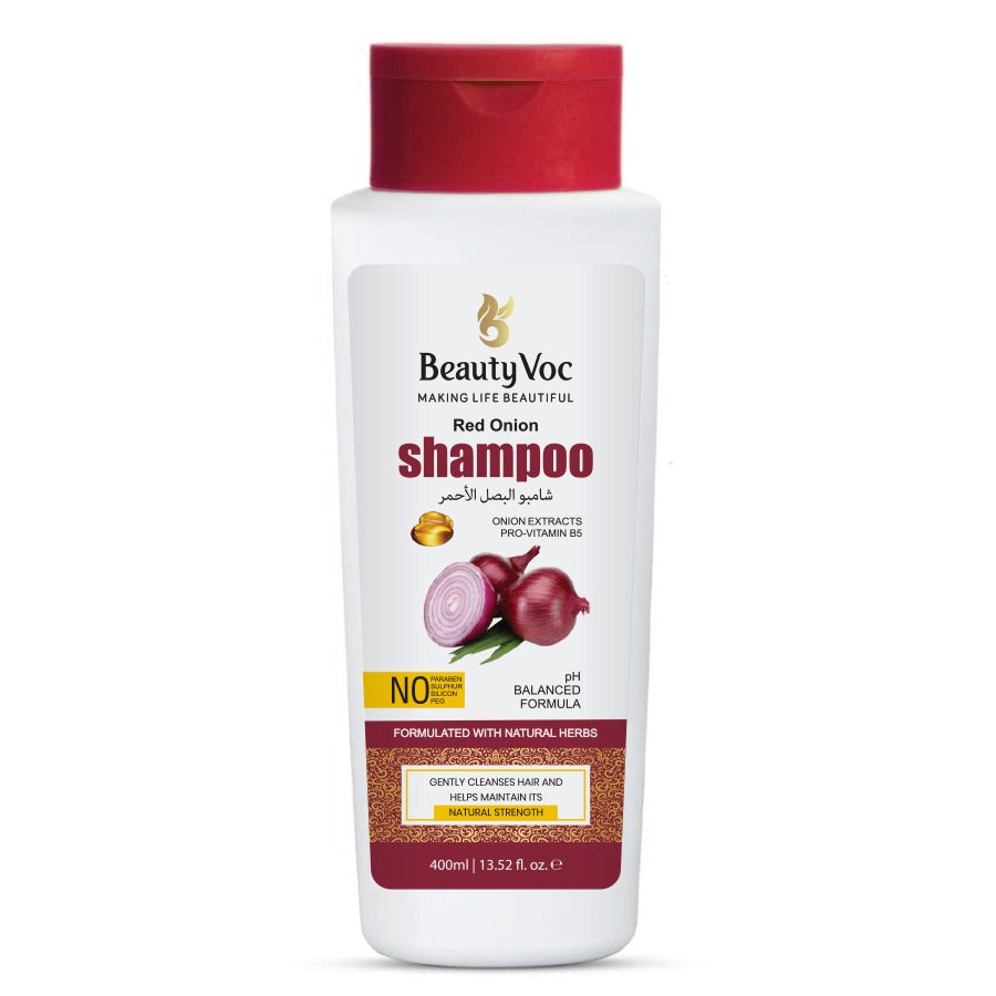 Red Onion Shampoo 400ml - Anti Hair Fall | Anti Dandruff | Smooth Silky Hair