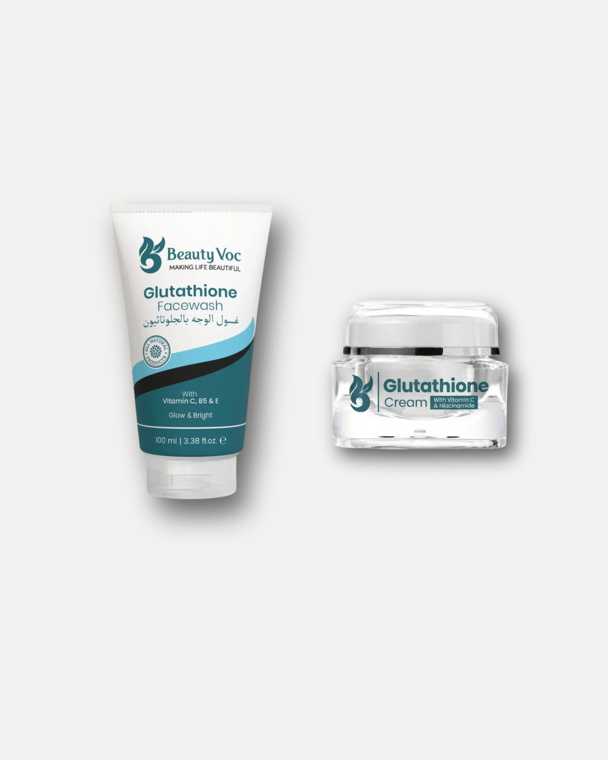 Glutathione Facewash & Whitening Cream Duo Bundle