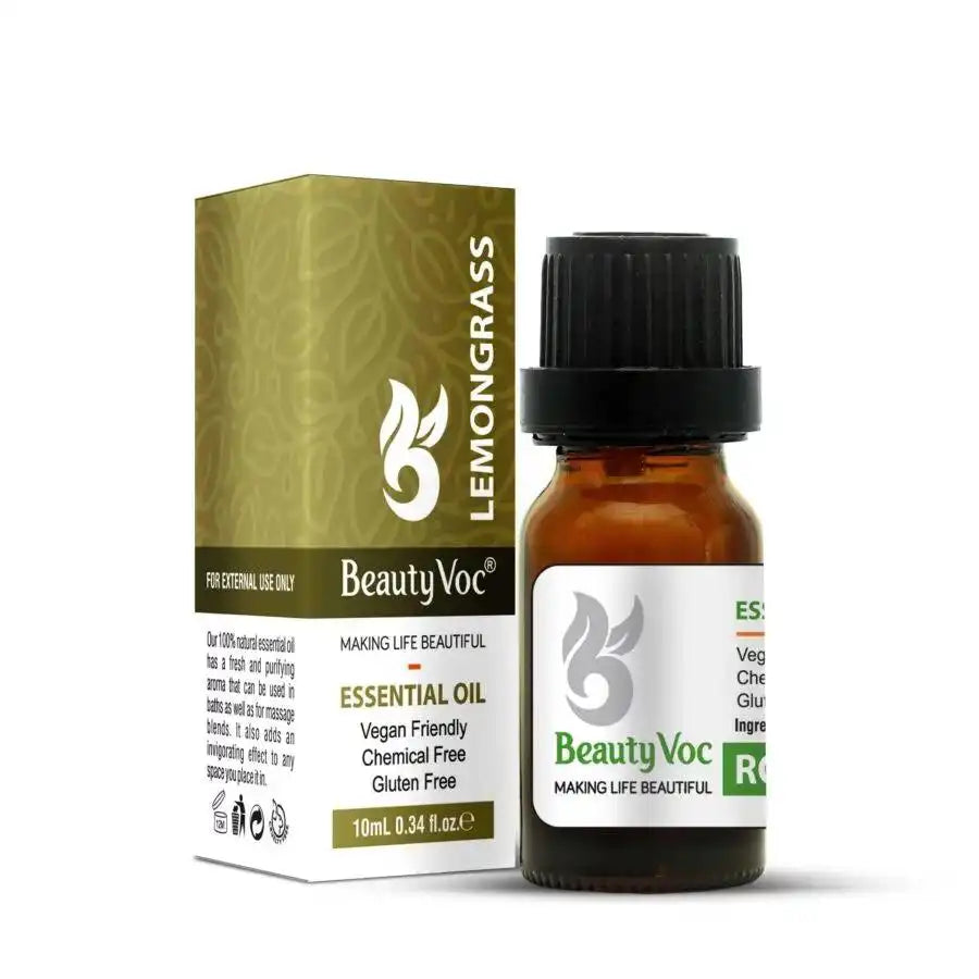 Pure Lemongrass Oil 10 ml | For Glowing Skin | Acne Control | Stress Relief