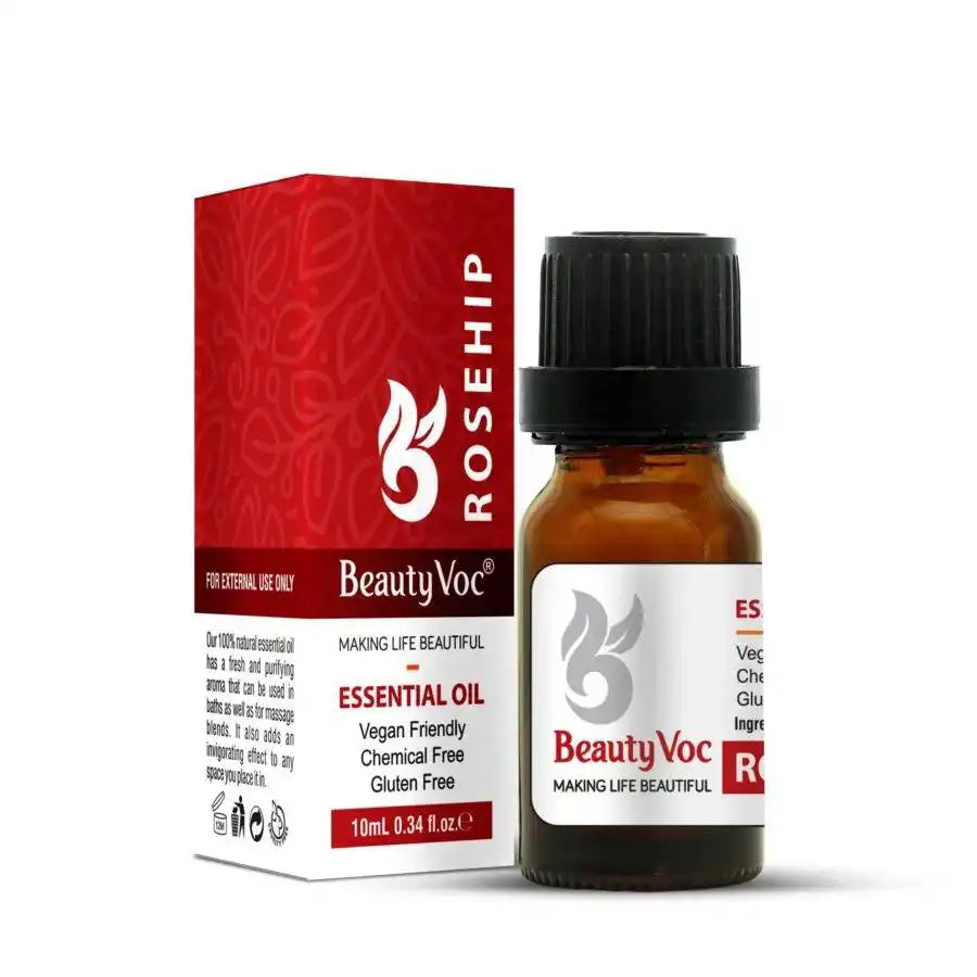 Pure Rosehip Oil 10 ml - Undiluted 100% | For Skin & Hair | Skin Glow, Reduce Scars & Fine Lines, Repairs Damaged Hair Anti-Aging Benefits