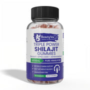 Beautyvoc Triple Power Gummies – Shilajit, Apple Cider & Ashwagandha for Energy, Vitality & Focus
